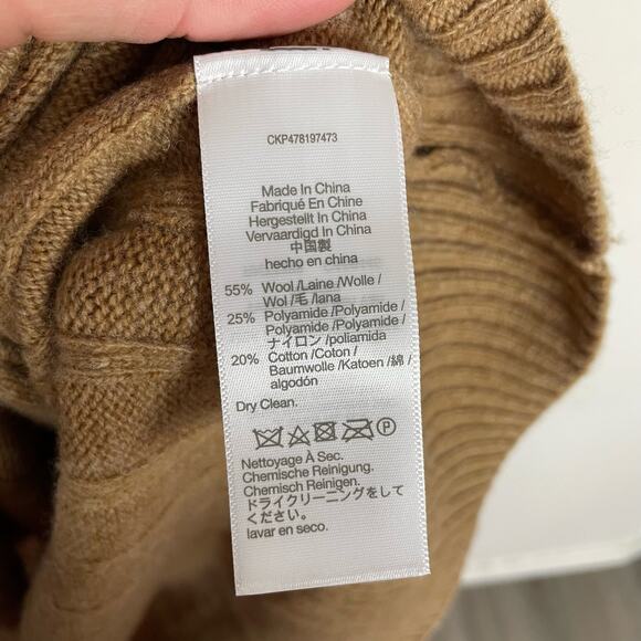 Madewell Bodhi Long Sleeve Woold Blend Rib Mini Sweater Dress US Women's L New - Picture 5 of 5
